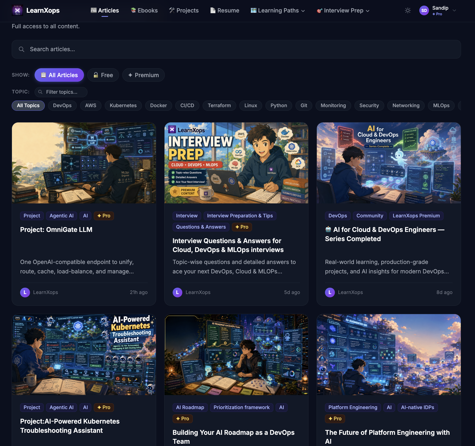Learning Content Screenshot